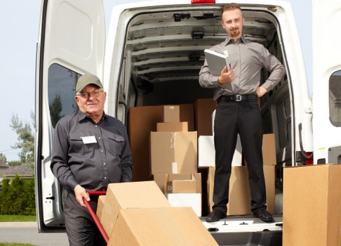 Commercial moving service handling office items in Highbury